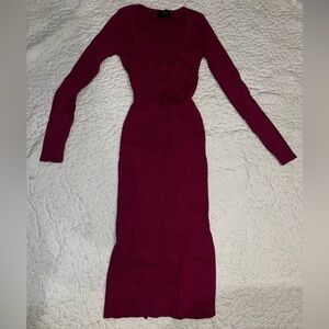 Cider Magenta Long Sleeve Dress